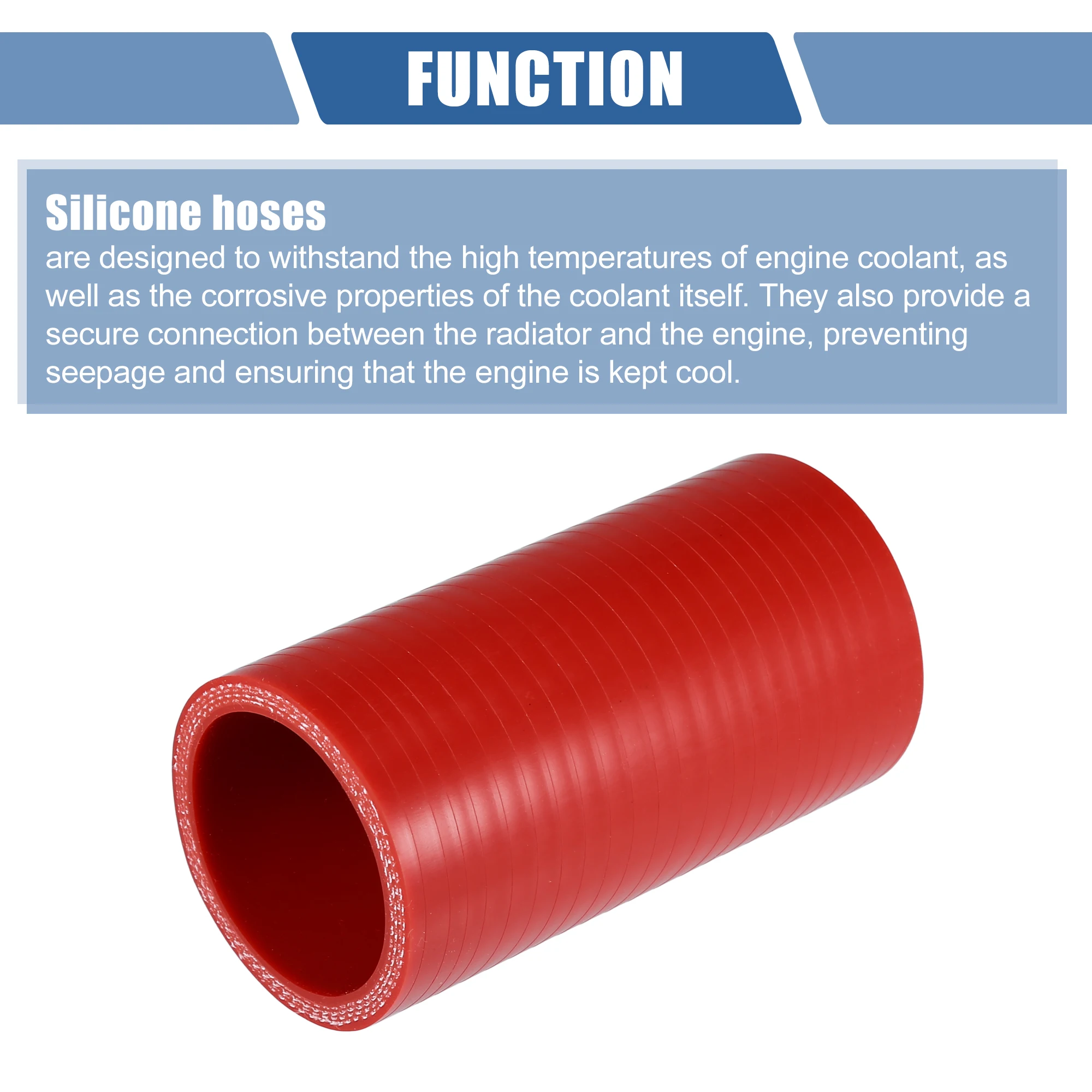 UXCELL 25mm 28mm 32mm 35mm 42mm 48mm 57mm 63mm 68mm-83mm ID 100mm Length 0 Degree Car Silicone Hose Coolant Hose Universal Red