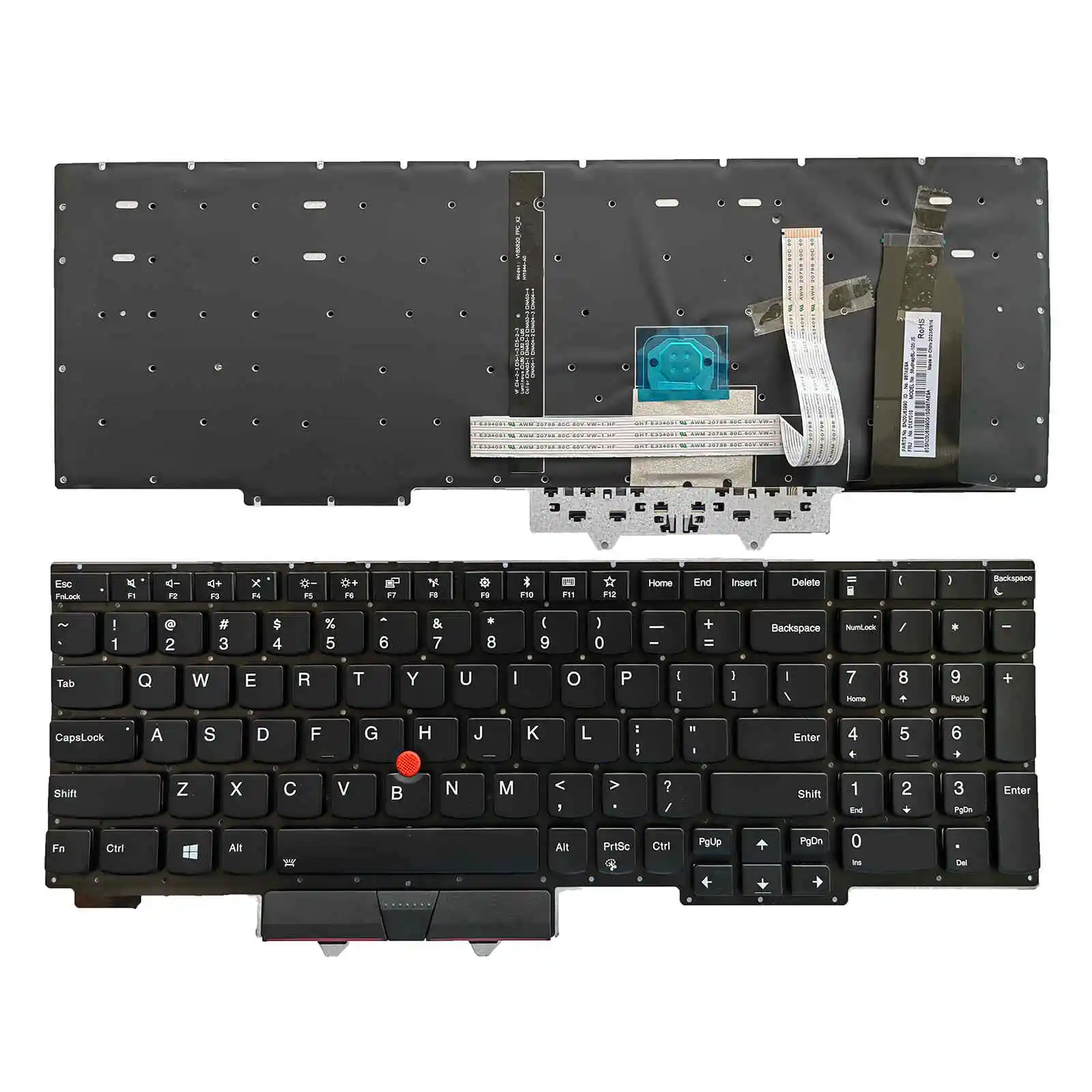 Laptop Replacement US Layout Keyboard for Lenovo ThinkPad E15 Gen 1（20RD 20RE）TP00117A SL10W47275