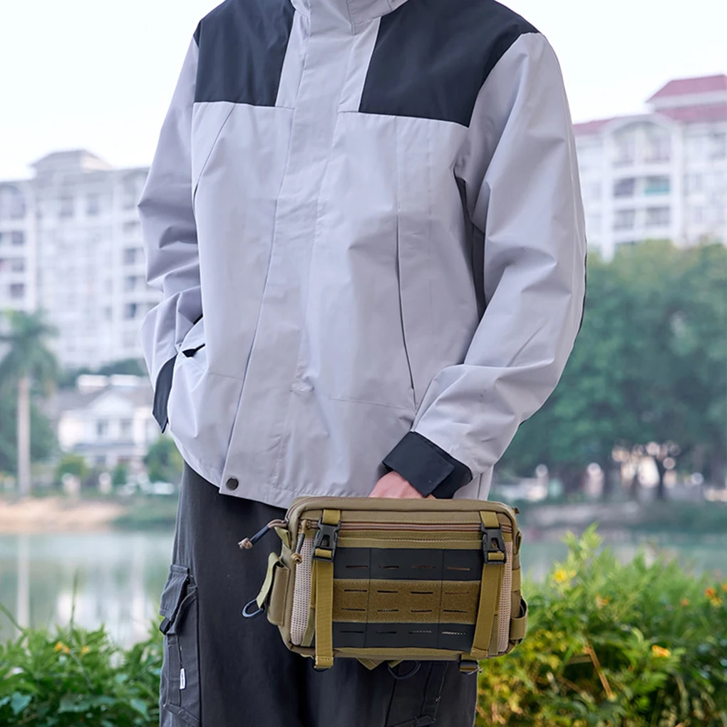 Riñonera táctica, bolsa deportiva elegante y ajustable para actividades al aire libre, compacta multicapa