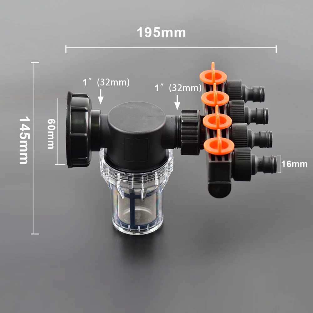 Filtro de riego de malla 80/100/200 para tanque IBC de 1 pulgada, adaptador de grifo S60 Ton, junta de barril, colador de bomba de riego de jardín