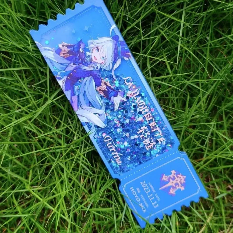 Game Furina de Fontaine Focalors Hydro Archon God of Justice Double-sided Pattern Beautiful Waterfall Quicksand Ticket Stand