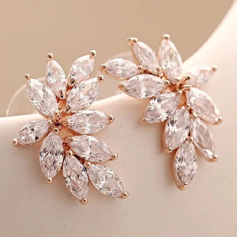 Floralbride Prong Setting Floralbride AAA Grade Marquise Cubic Zirconia Earrings Girls Fashion Daily CZ Earring Women Jewelry