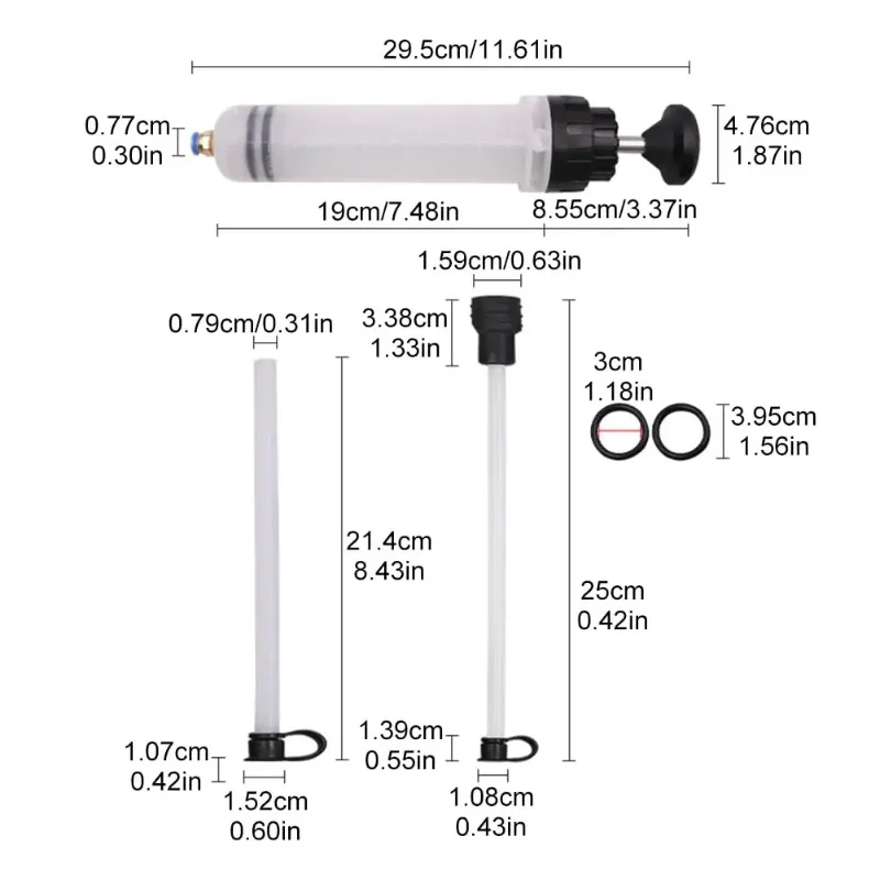 1PCS Automotive Fluid Extractors Pumps Oil Change Syringes With Hose Manual Fuels Suction Filler Fluid Oil Change Evacuator