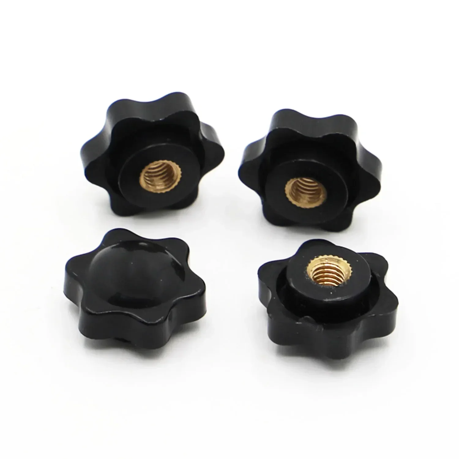 M4 M5 M6 M8 M10 M12 Pflaumenmutter, mechanisch, schwarz, Rändelmutter, Knopf, manuelle Mutter, thermoplastisches Messing, Gewinde mit und ohne Löchern