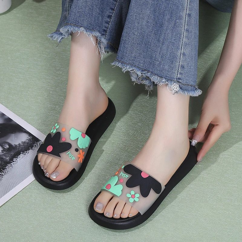 Sandalias de plataforma con estampado para mujer, chanclas versátiles de estilo japonés, de alta calidad, para la playa, 36-41