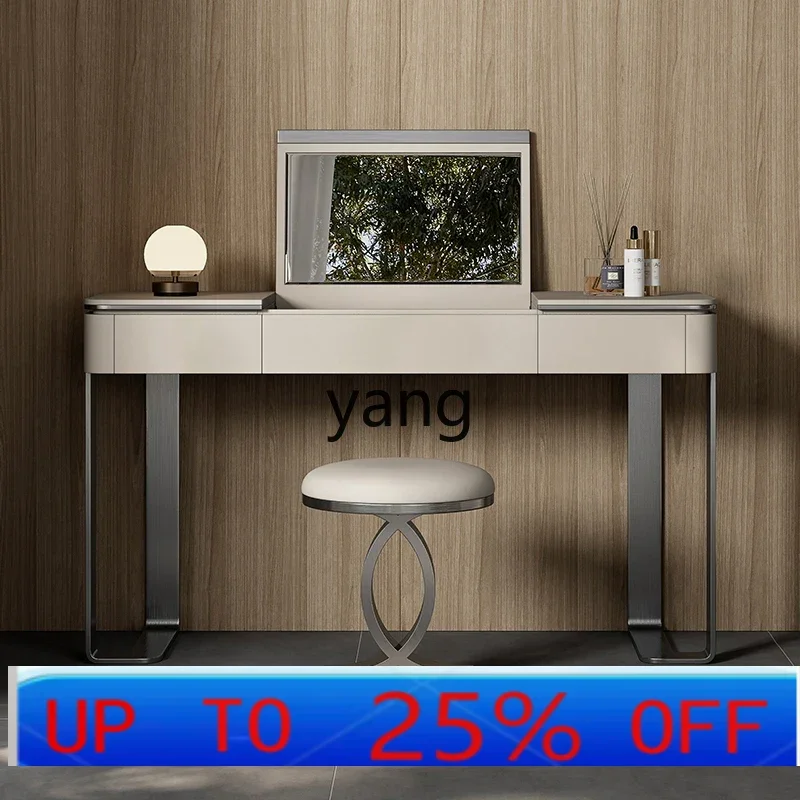 

LTT minimalist light luxury dressing table high-end stainless steel leather makeup table multi-function