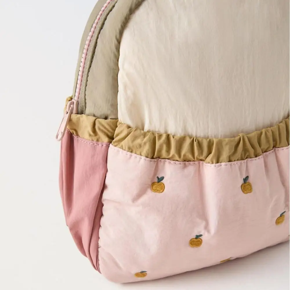 New Little Apple Backpack Sweet Embroidery School Bag Lightweight Large Capacity Handbag