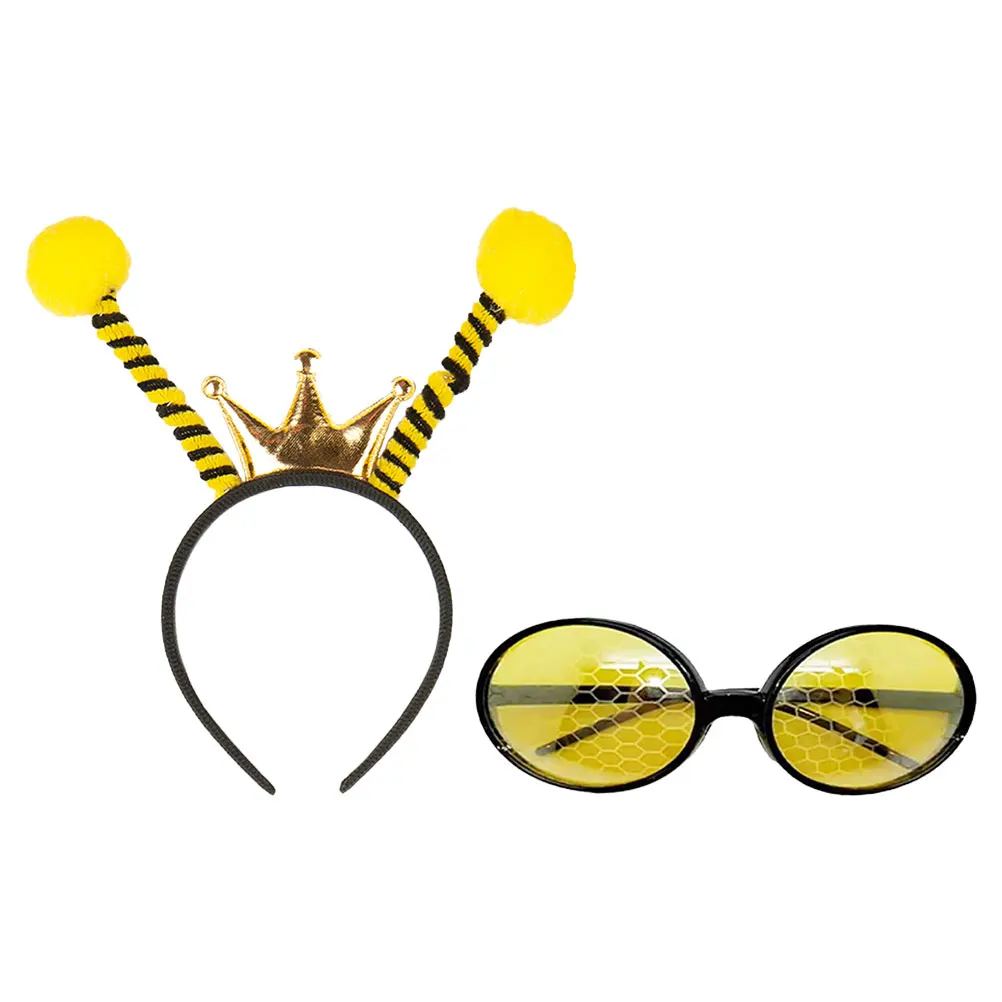 

2Pcs Bee Headband Glasses Novelty Party Accessories Comfortable Bees Design Hairband Prom Eyeglass Carnival Easter Stylish