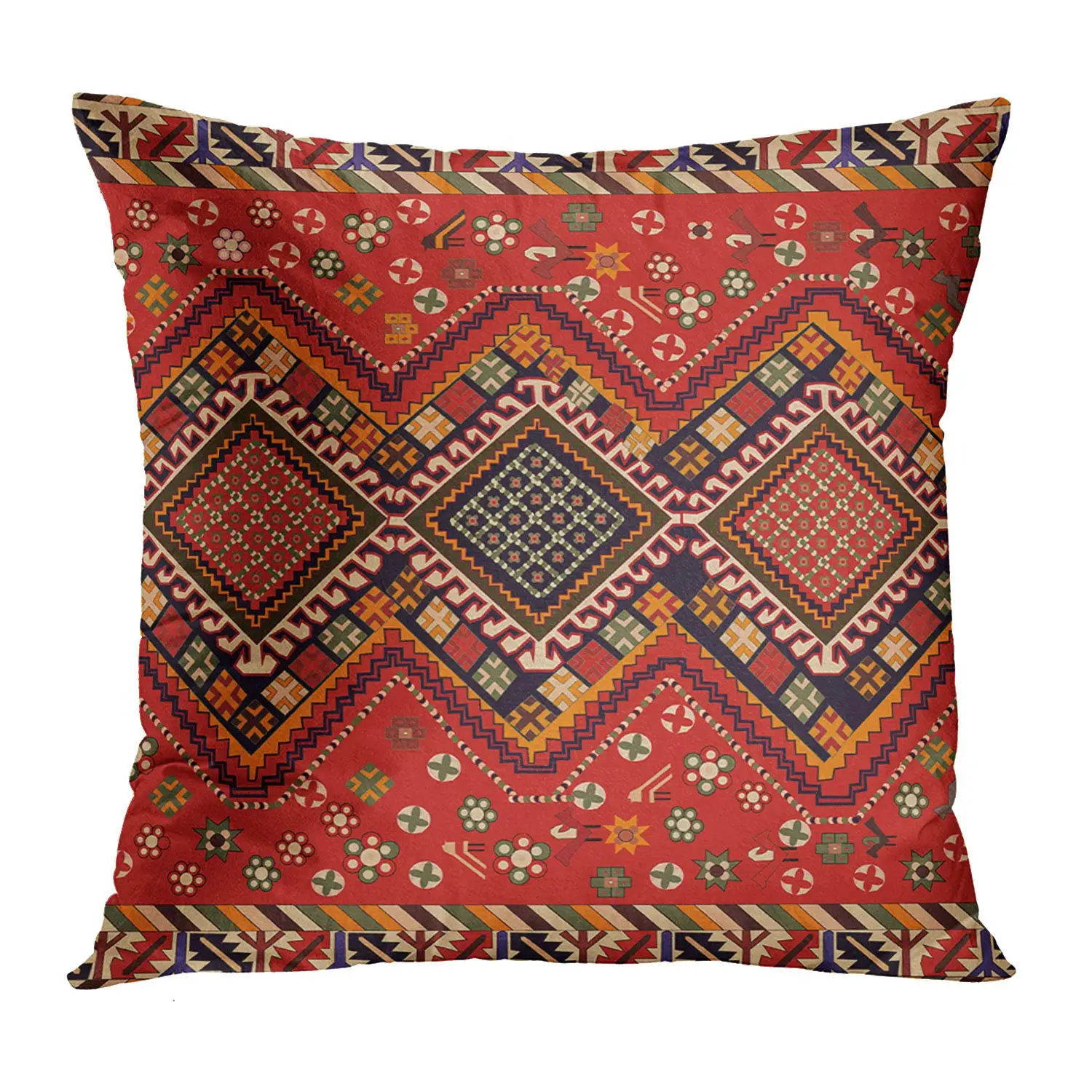 Red Moroccan ethnic style short plush pillowcase sofa cushion cover home decoration can be customized for you 40x40 50x50 60x60