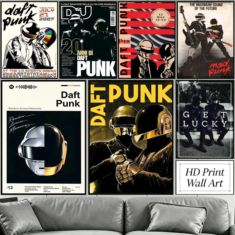 band Daft Punk Poster HD Poster Sophisticated Modern Aesthetic Wall Art For Living Room Bedroom Office Cafe Decor Ideal Gift