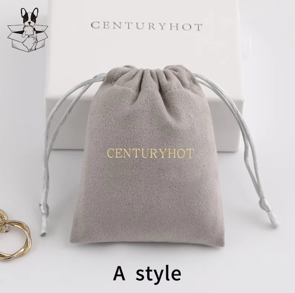 personalized color logo drawstring bag custom bagging bag jewelry pouch necklace bag suede bag skin care product pouch