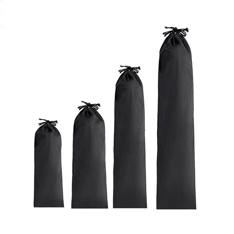 10pcs/Lot Black Nylon Umbrella Waterproof And Quick Drying Storage Bag Mountaineering Cane Travel Drawstring Pouches