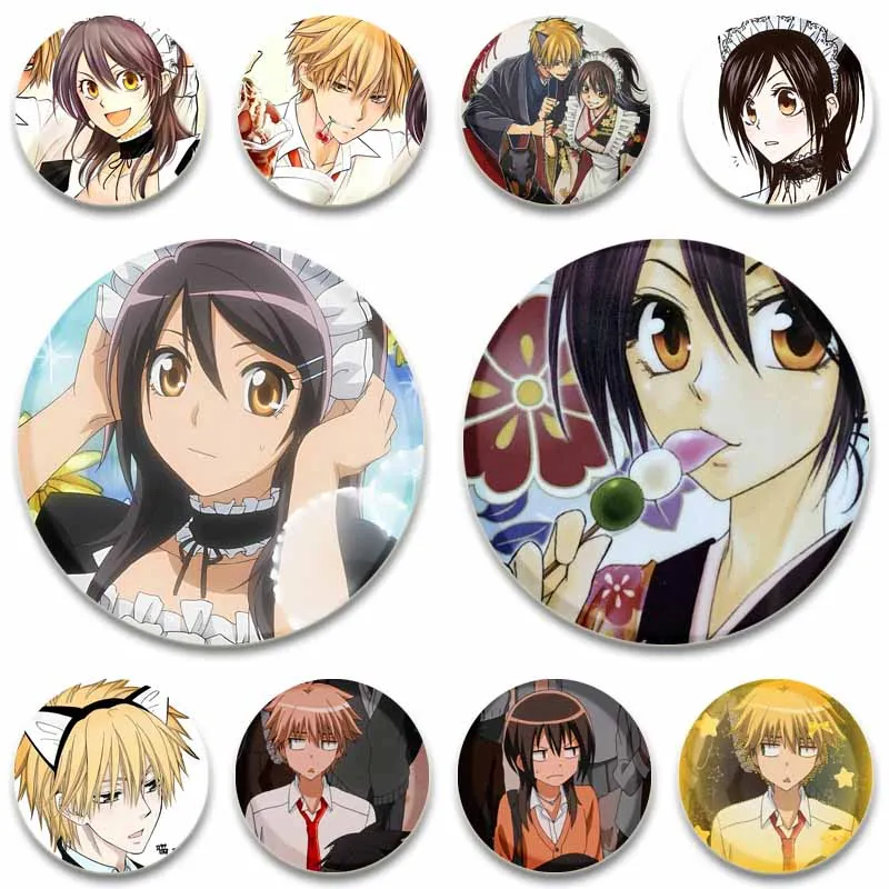 

Cute Love Anime Maid Sama Brooch Cartoon Misaki Ayuzawa Takumi Lapel Pins Backpack Shirt Badge Accessories Friend Jewelry Gifts