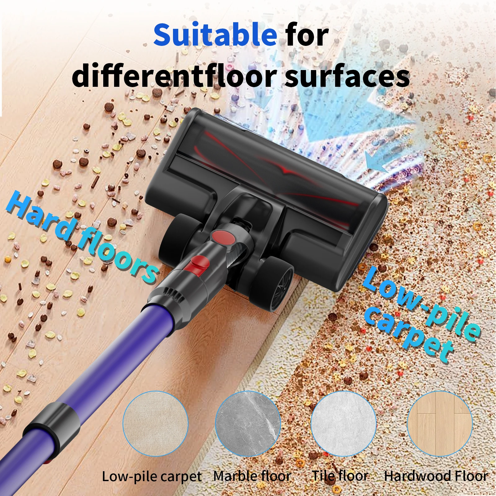 Blossom V18 Cordless Handheld Vacuum Cleaner,45000PA,Touch Screen,Smart Dust Sensor,Auto Speed Control for Home Bed Carpet Clean