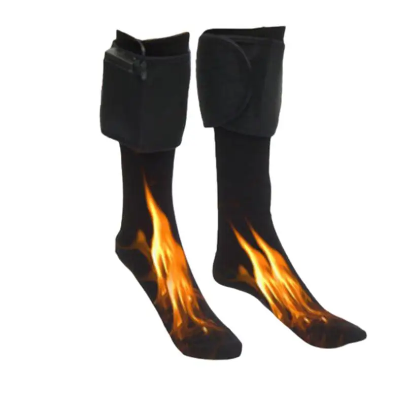 Chaussettes thermiques portables pour hommes, chauffe-pieds, chaussettes longues, batterie 62