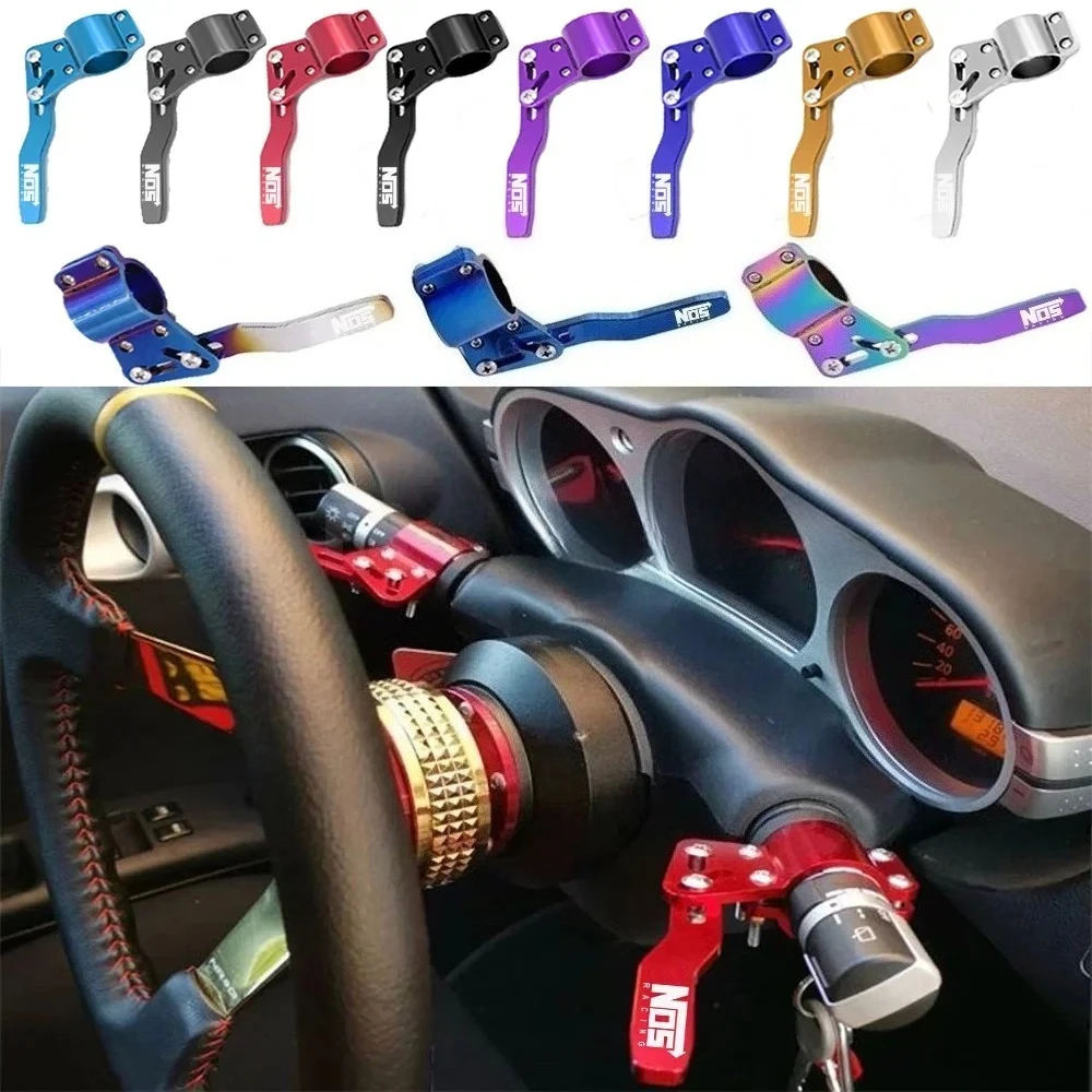 1PCS Universal Car Turn Rod Adjustment Steering Wheel Chrome Auto Signal Lever Extension Position Up Kit Automobile Interior
