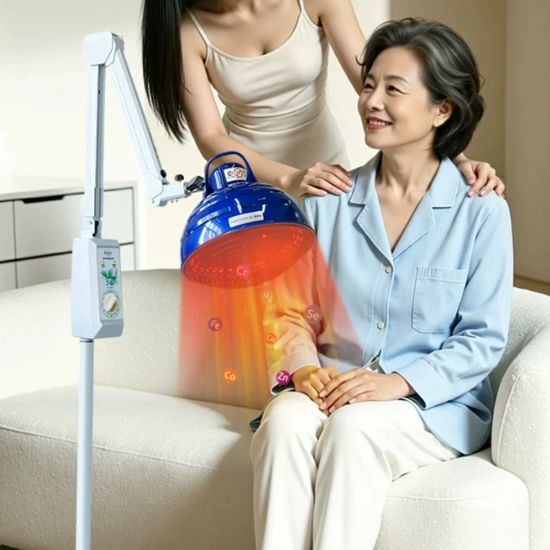250W Far-Infrared Heat Lamp Physiotherapy,360° Rotatable Single-Head TDP Lamp, Adjustable Circulation Pain Relief Heating Device