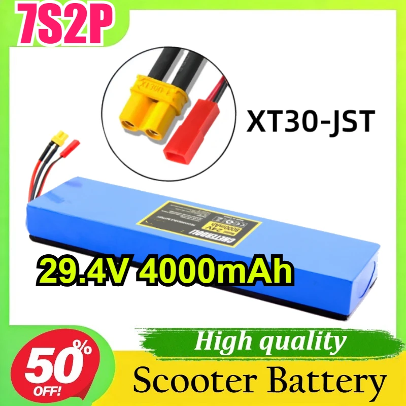 

18650 7S2P 29.4V 4000mAh for Electric Scooter and E-Bike Rechargeable Lithium Ion Battery Pack
