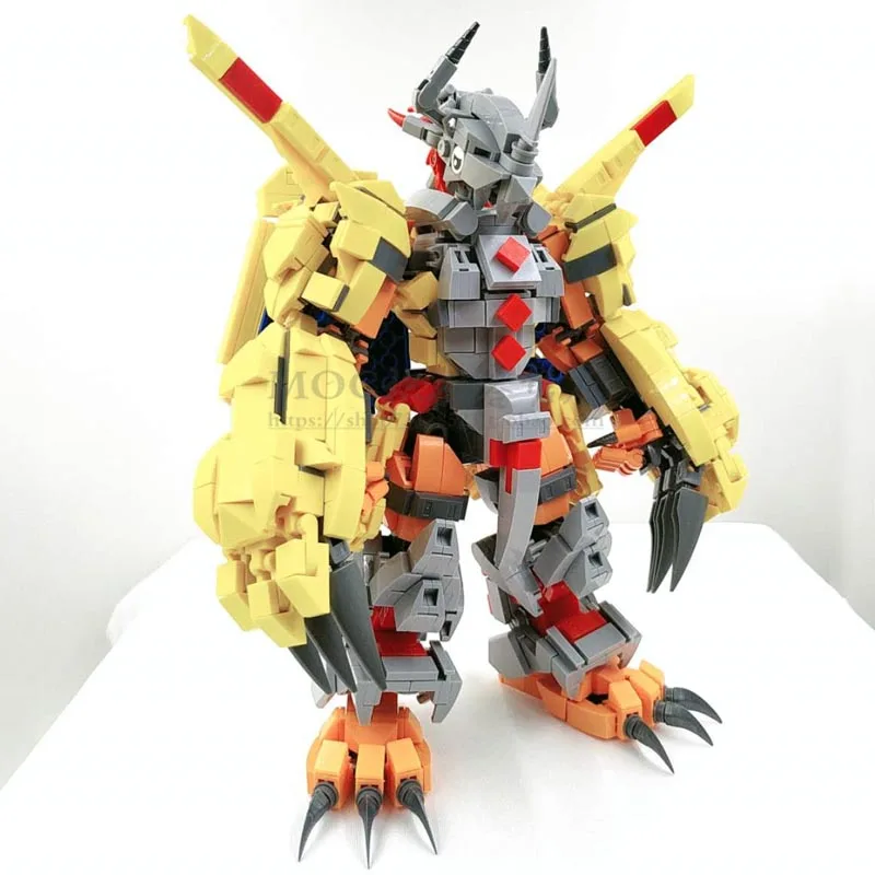 

Anime Figure Dolls Building Blocks Children's Toys Digimon War Greymon Metal Greymon Action Soldier Assemble Bricks Kids Toys