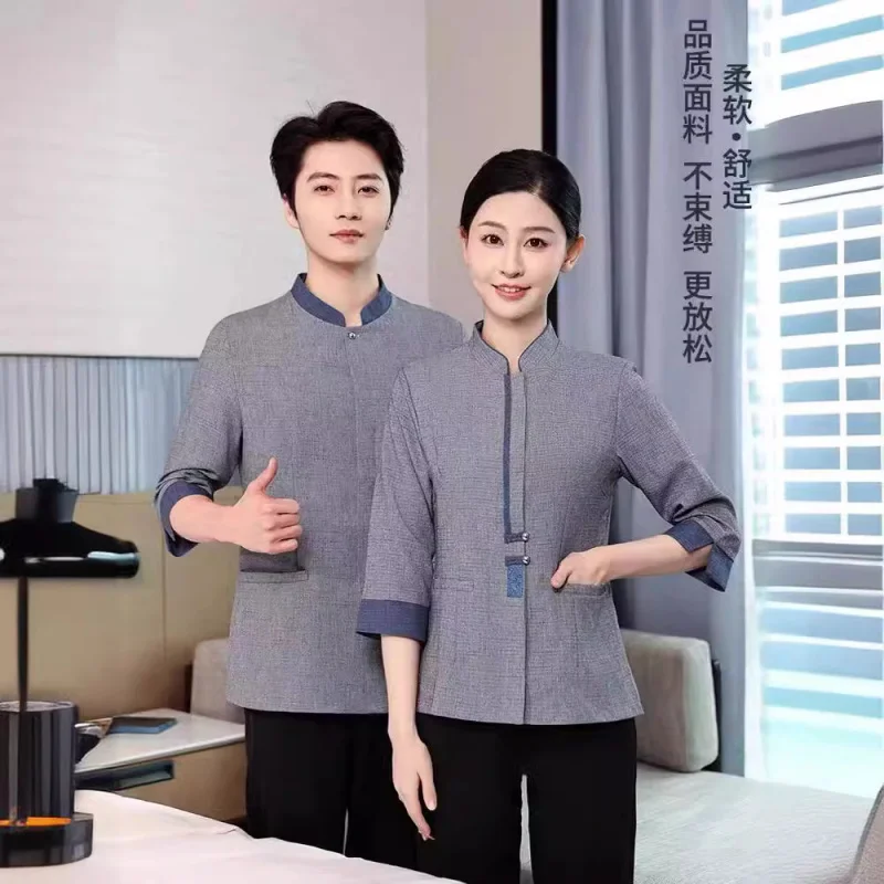 Property Cleaner Work Clothes Three-Quarter Sleeve Hotel Room Aunt Sales Department Housekeeping Shopping Mall Cleaning Work Clo