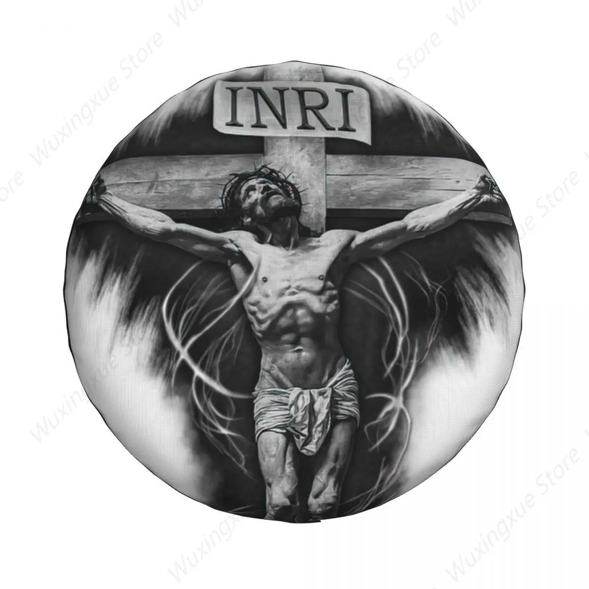 

Jesus Tattoo Tire Cover Wheel Protectors Weatherproof Universal for Jeep Trailer RV SUV Truck Camper Travel Trailer