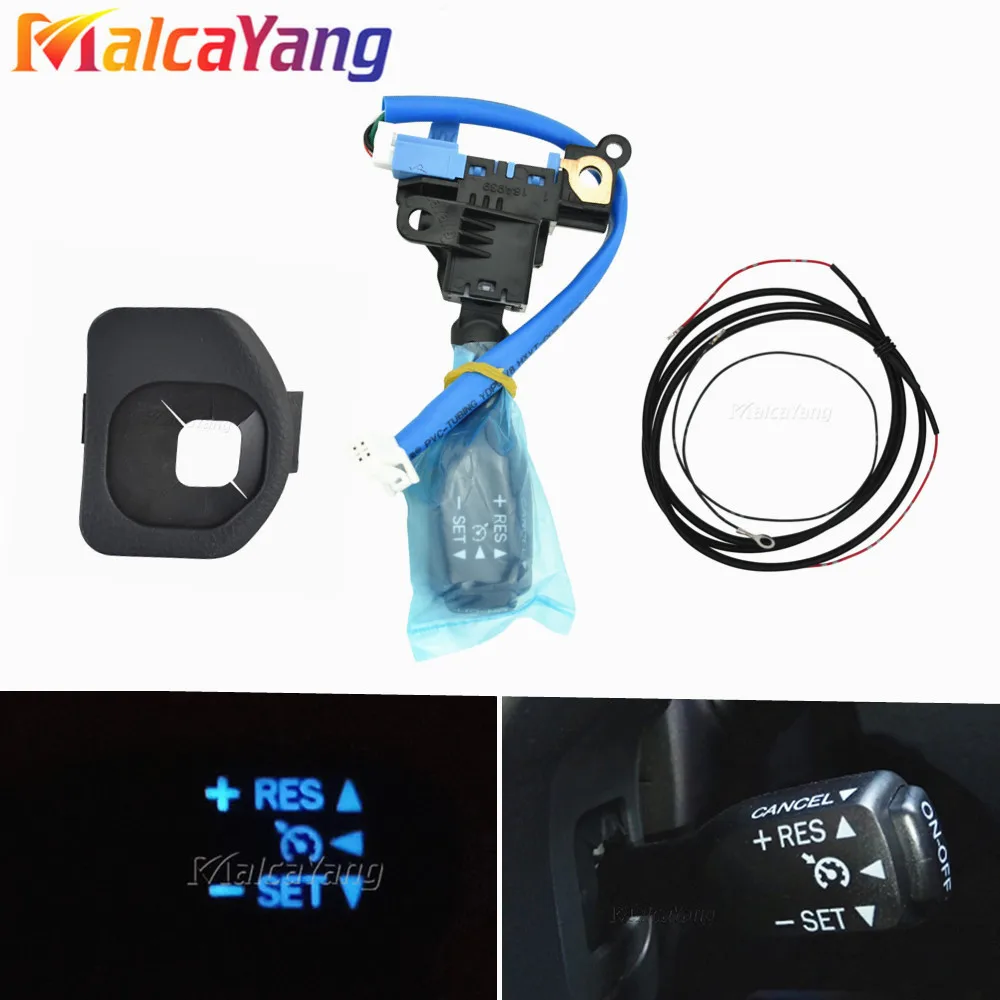 Bule LED Light Cruise Control Switch With Steering Wheel Cover 84632-34011 8463234011 84632-34017 For Toyota Corolla 2007-2014