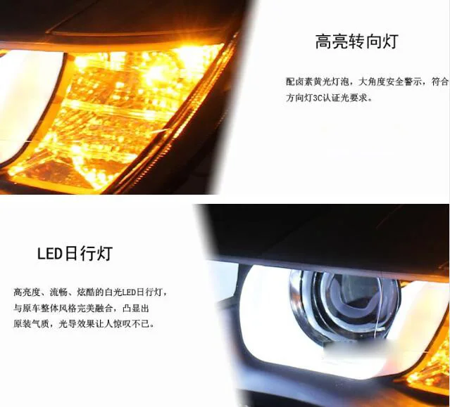 2pcs Car Styling Head Lamp for E84 Headlight 2009~2014year, X1 Headlight U CCFL angel eye headlight BI XENON front accesspories