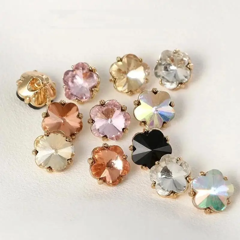 2 Stück quadratische Diamantknöpfe aus Legierung, farbige handgenähte Knöpfe, Großhandel, DIY-Mantel, hochwertige Knopfdekoration – Detail 3