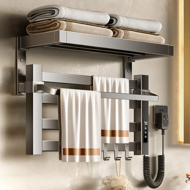 

electric towel rack punching-free bathroom home intelligent electric drying bath towel rack heating sterilization