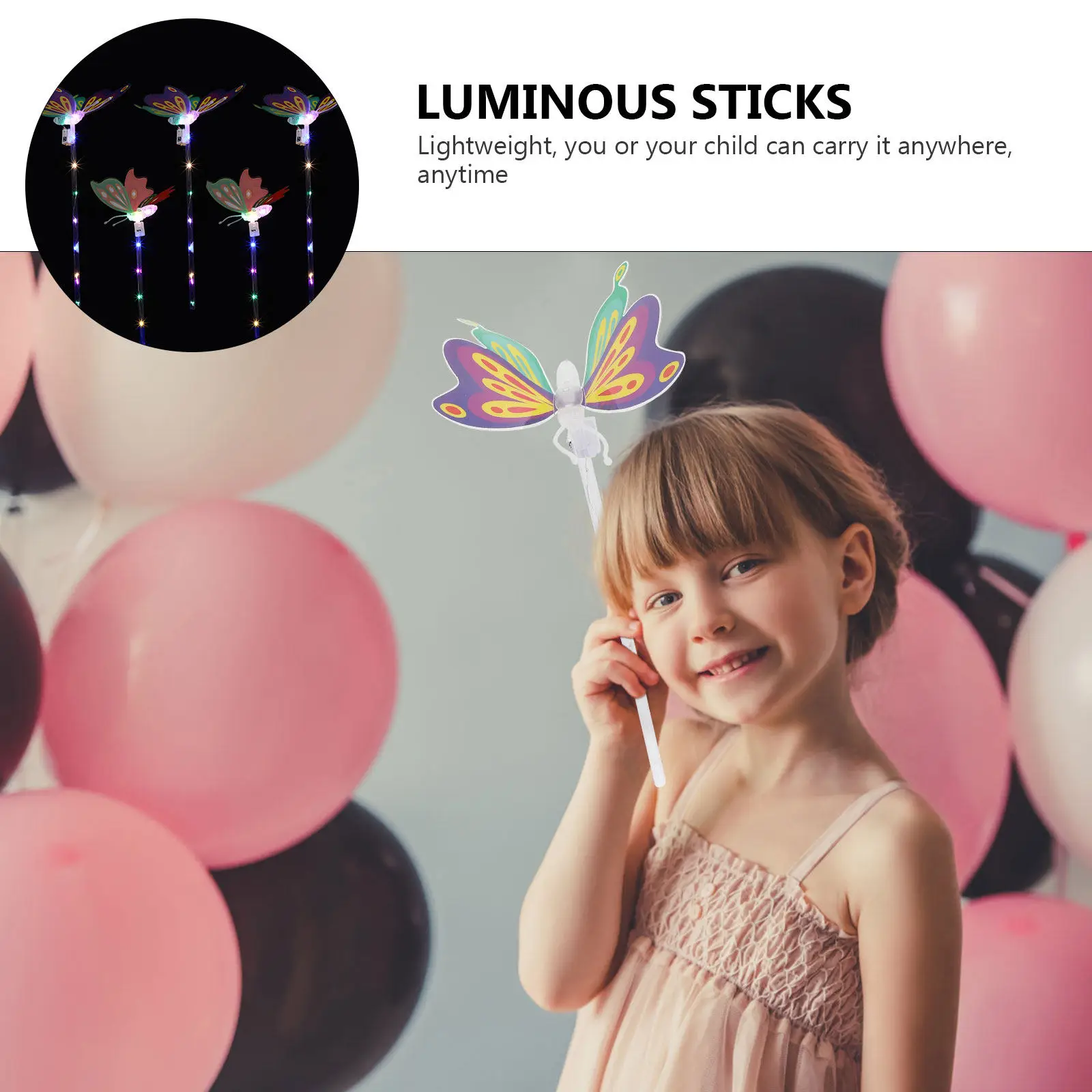 

5Pcs Luminous Fairy Sticks Adorable Sticks Safe Shake-Activated Cheer Props for Children's Festival Fun