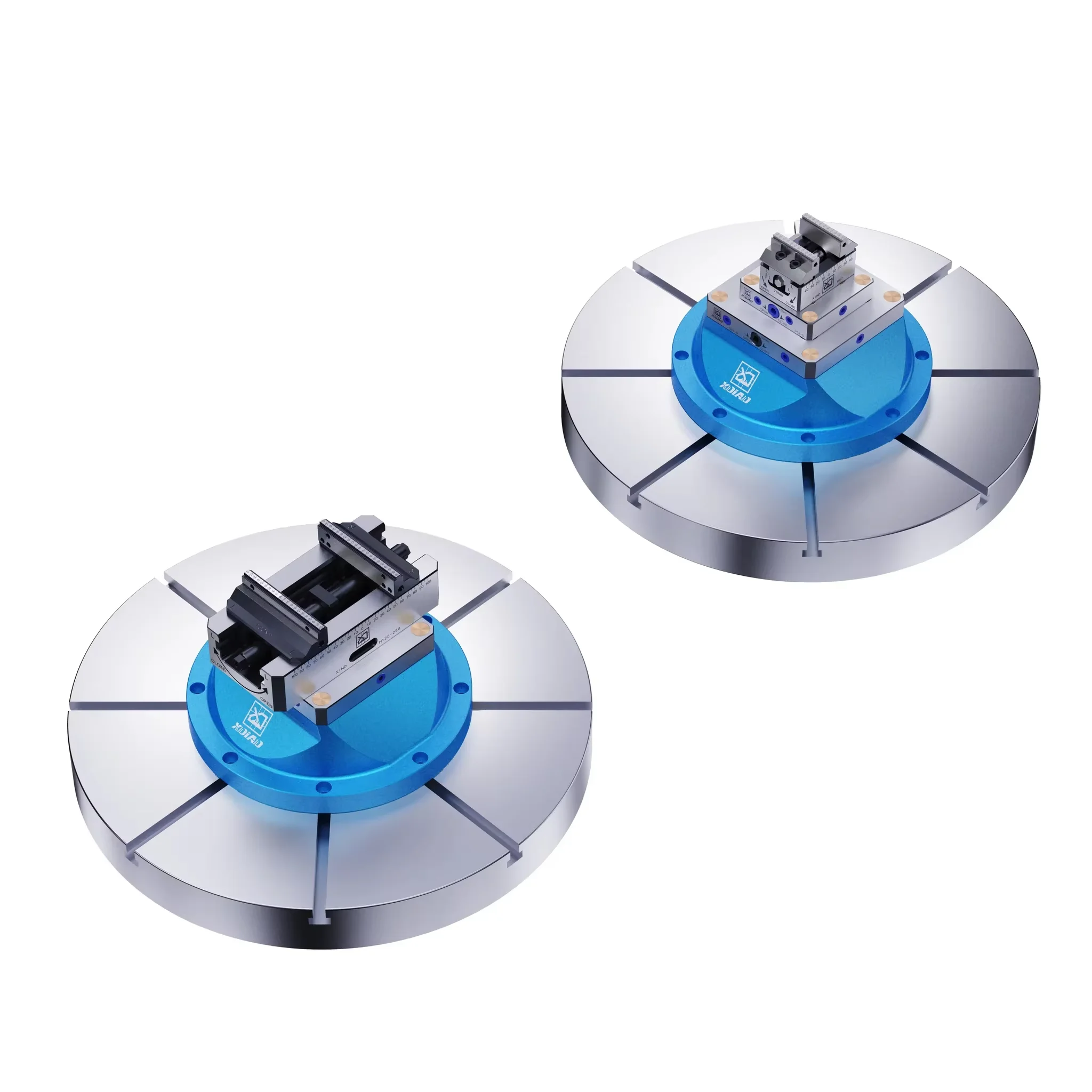 Click To Zoom In Five-axis Machining D325-L100-D96 Double Station Tower Stack Height Quick Point Plate Machine Tool Manual Chuck