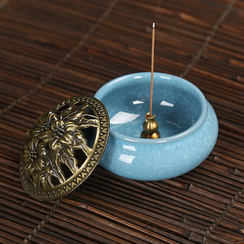 

Censer Ceramic Burner Aroma Therapy Desktop Decoration Suitable Many Occasions Home Office Yoga Room Birthday Christmas