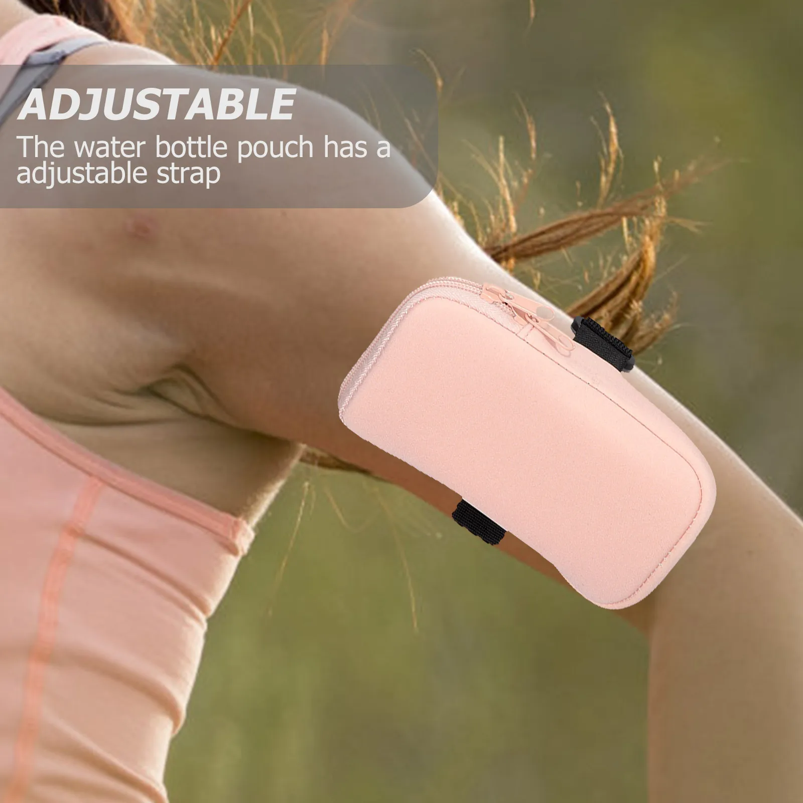 

Adjustable Strap Water Bottle Pouch Portable Zipper Cup Multi Use Storage Tumbler Bag For Outdoor Hiking Camping Travel Sport