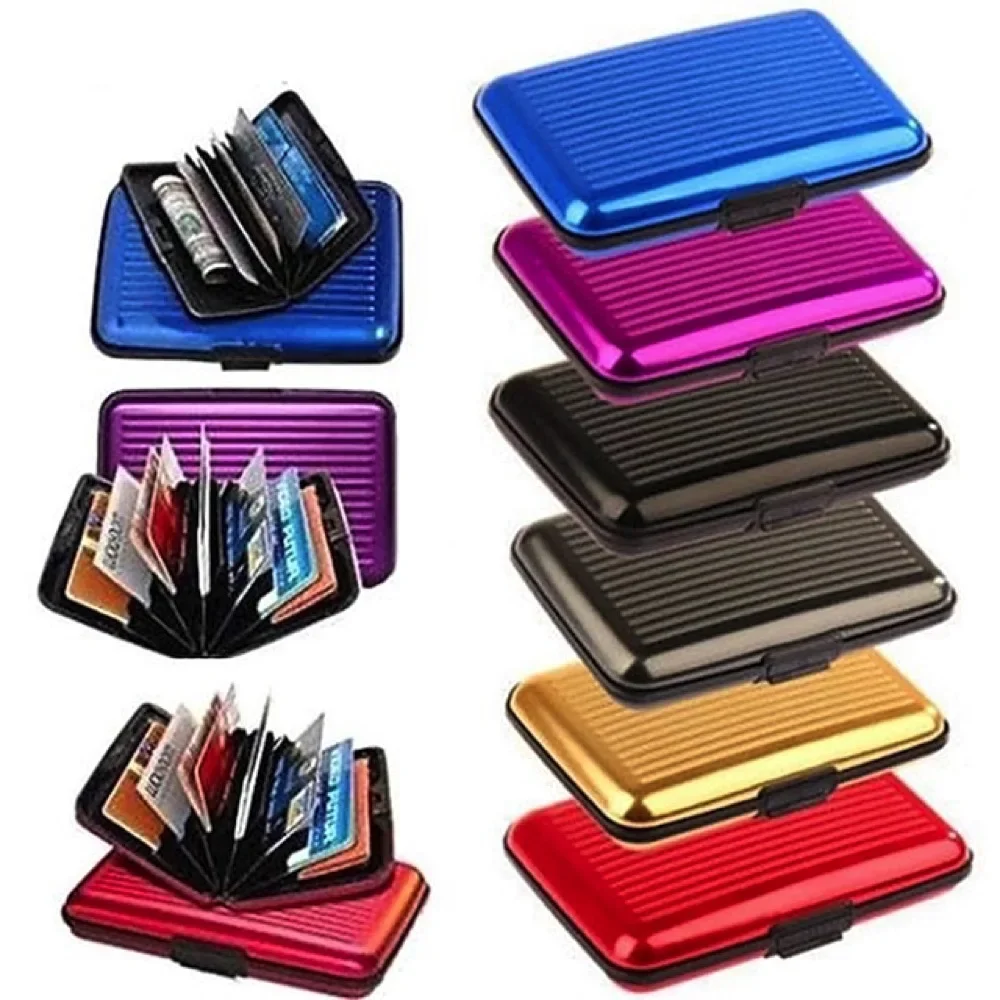 Credit Card Holder Wallet Metal Name Card Holder Waterproof Credit Card Protector for Women Men