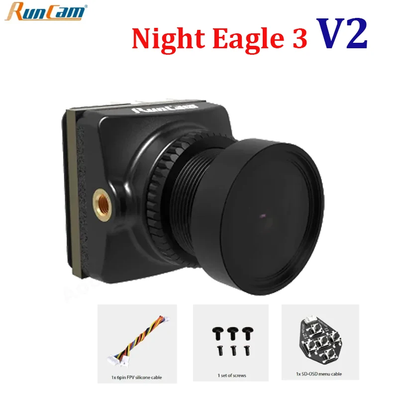 

RunCam Night Eagle 3 V2 1500TVL 8.5g Ultra Light FOVD NTSC/PAL CMOS FPV Starlight Night Vision Camera for FPV RC Drone