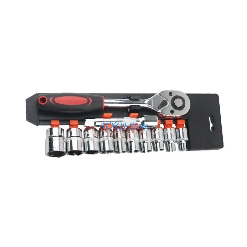 

37JE 12Pcs Wrench Socket Set Car Boat Auto Repair Tools Socket Ratchet Wrench Set