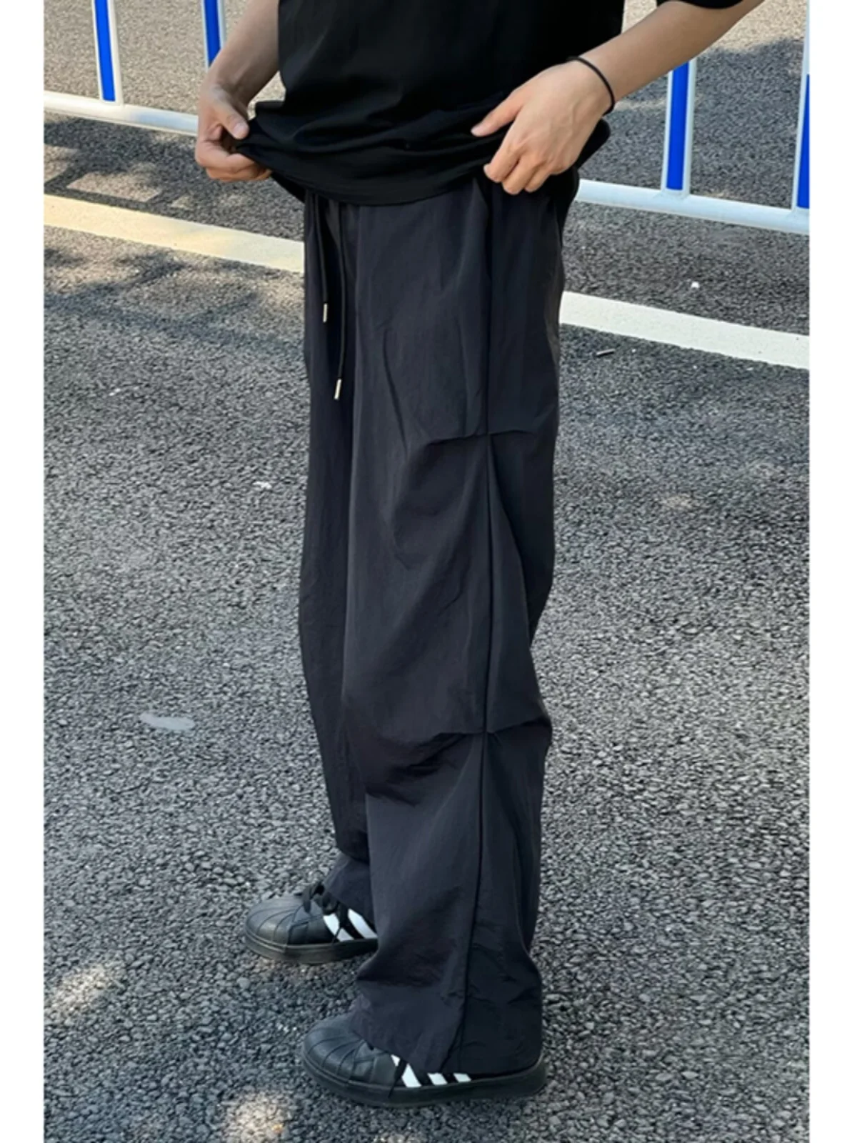 

Мужские летние тактические брюки Cleanfit Black Folded Paratrooper из тонкого ледяного шелка, быстросохнущие, повседневные, прямого кроя