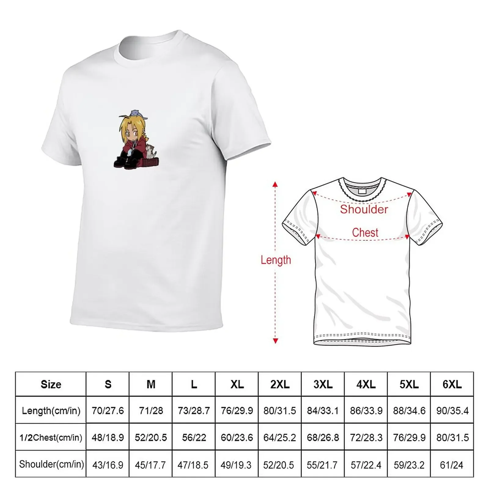 Fullmetal Alchemist Edward Elric Chibi #3 (with Cat) T-Shirt hippie clothes sports fans plus sizes slim fit t shirts for men