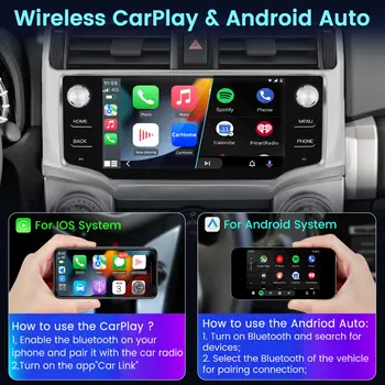 Junsun 10.33吋無線CarPlay Android Auto適用於蘋果車用收音機,適用於2010-2019年豐田4Runner,車用收音機立體聲多媒體GPS 12 最佳銷售 CarPlay Junsun - №8