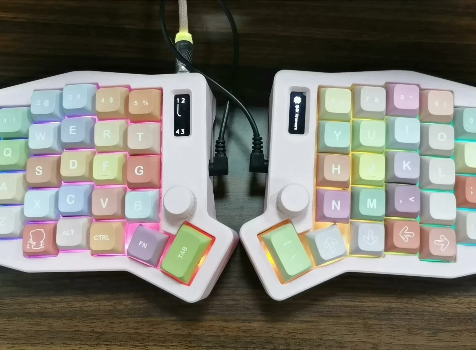 Imagem -06 - Kit de Teclado Mecânico com Atração Magnética Palm Descanso Personalizado Único Modo Chifre com Fio Split Suave Rgb