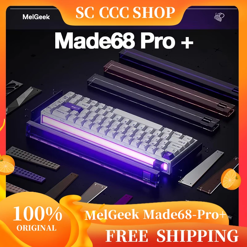 

MelGeek Made68Pro+ HE Gaming Keyboard 165% RGB Brightness Increase TTC RGB Switch 0.01MM RT 8K Polling Rate Customized Keyboard
