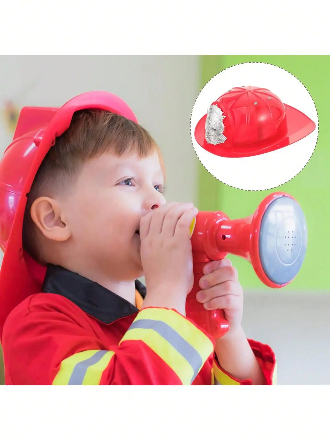 1PC Fireman Chief Safety Helmet Firefighter Hat Cap Toy Yellow Construction Hat Plastic Hard Hat Toy Construction Worker Helmet