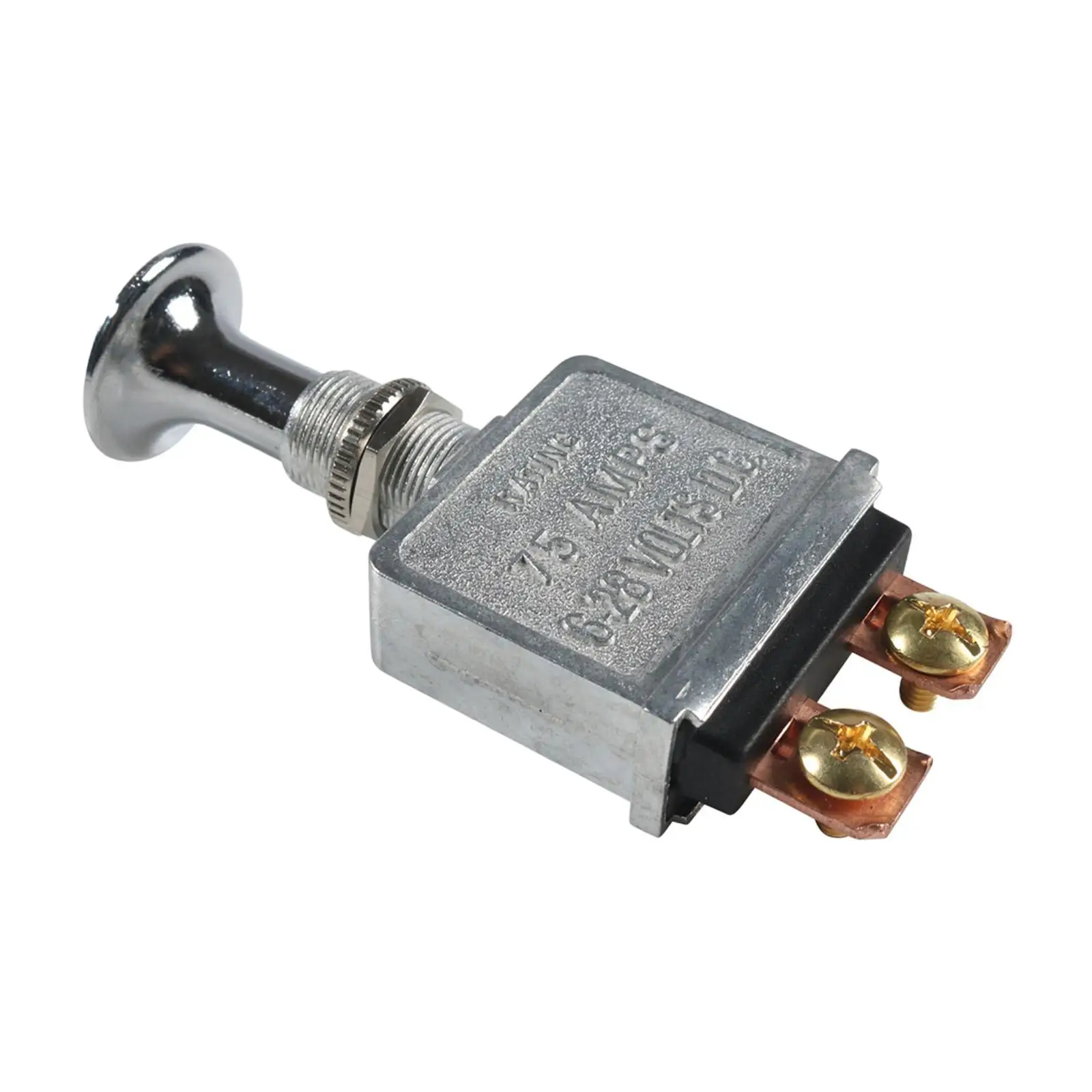 75A Push Pull Switch Chrome Knob Universal Power Control Replacement for Automotive Marine Equipment