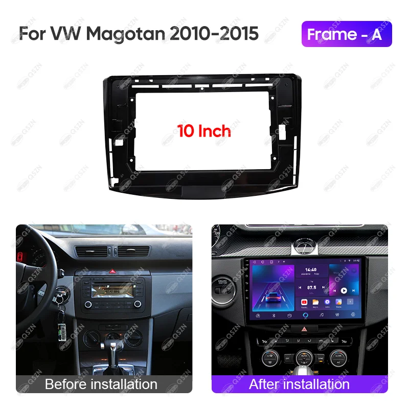 For VW MAGOTAN 2010-201 10 INCH Car Radio Frame Stereo Audio Screen Multimedia Video Player Navigation Cables Harness Canbus