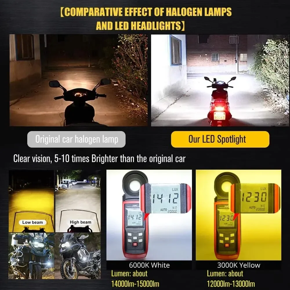 مصباح أمامي عالمي ليد للدراجات النارية ، مصباح ضباب ، مصباح قيادة مساعد ، بي إم دبليو آر 1200GS ، R1250GS ، ADV F800GS ، K1600 ، هوندا CRF1000L
