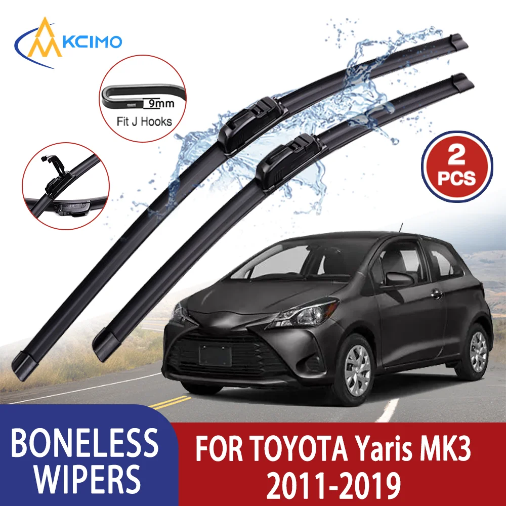 Image of Kcimo Premium Hohe Qualität Für TOYOTA Yaris MK3 Fließheck 2011-2019 Auto U-typ Gummi Ohne Knochen wischer-HD Leise Langlebig 24"+14"