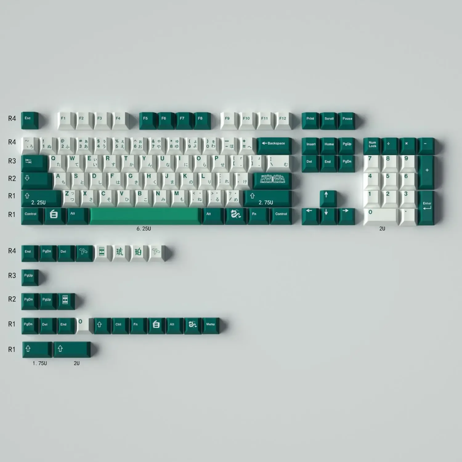 

GMK White Dragon Keycap PBT Сублимационный полный набор Cherry Оригинальная адаптационная механическая клавиатура 75/87/104