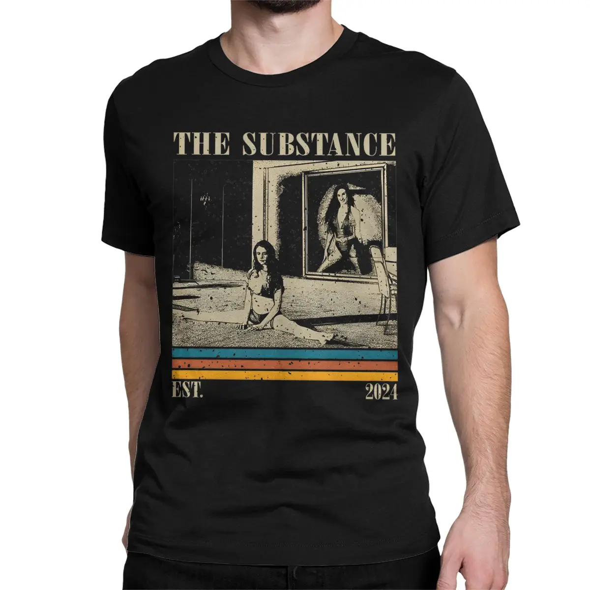 Retro The Substance T Shirts Men Women's Cotton Vintage T-Shirts Crewneck Tees Short Sleeve Clothes Unique