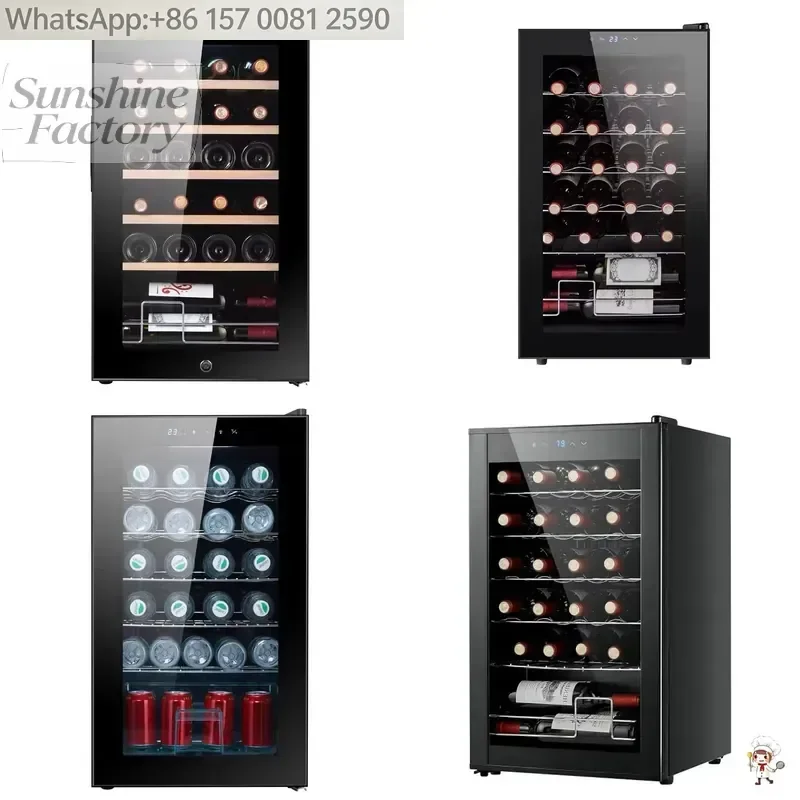 High Quality Glass Door Built in Freestanding Wine Refrigerators With Smart Temperature Stabilize System Cooler Cabinet