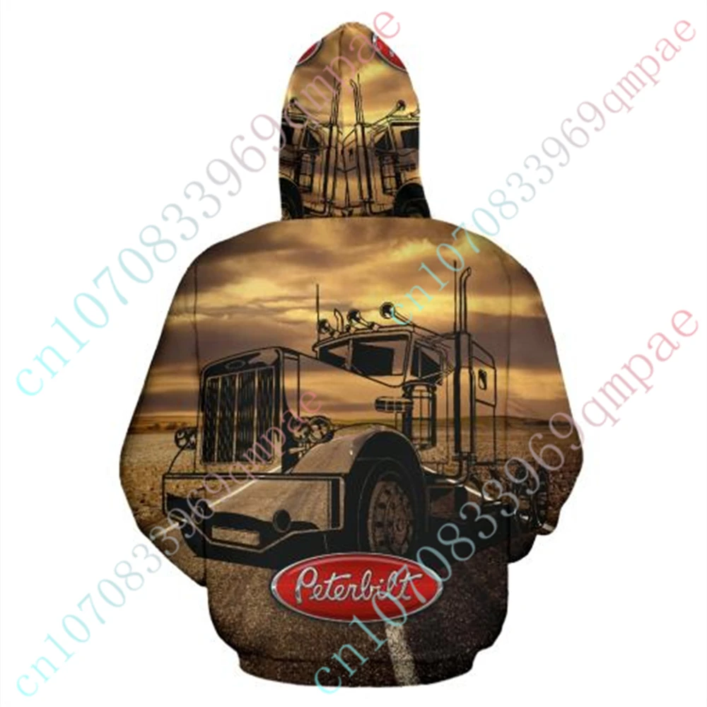 Peterbilt Clothing Unisex Pullover Top Anime Sweatshirt Casual Hoodies For Men Women Harajuku Oversize Zip Hoodies Custom Logo